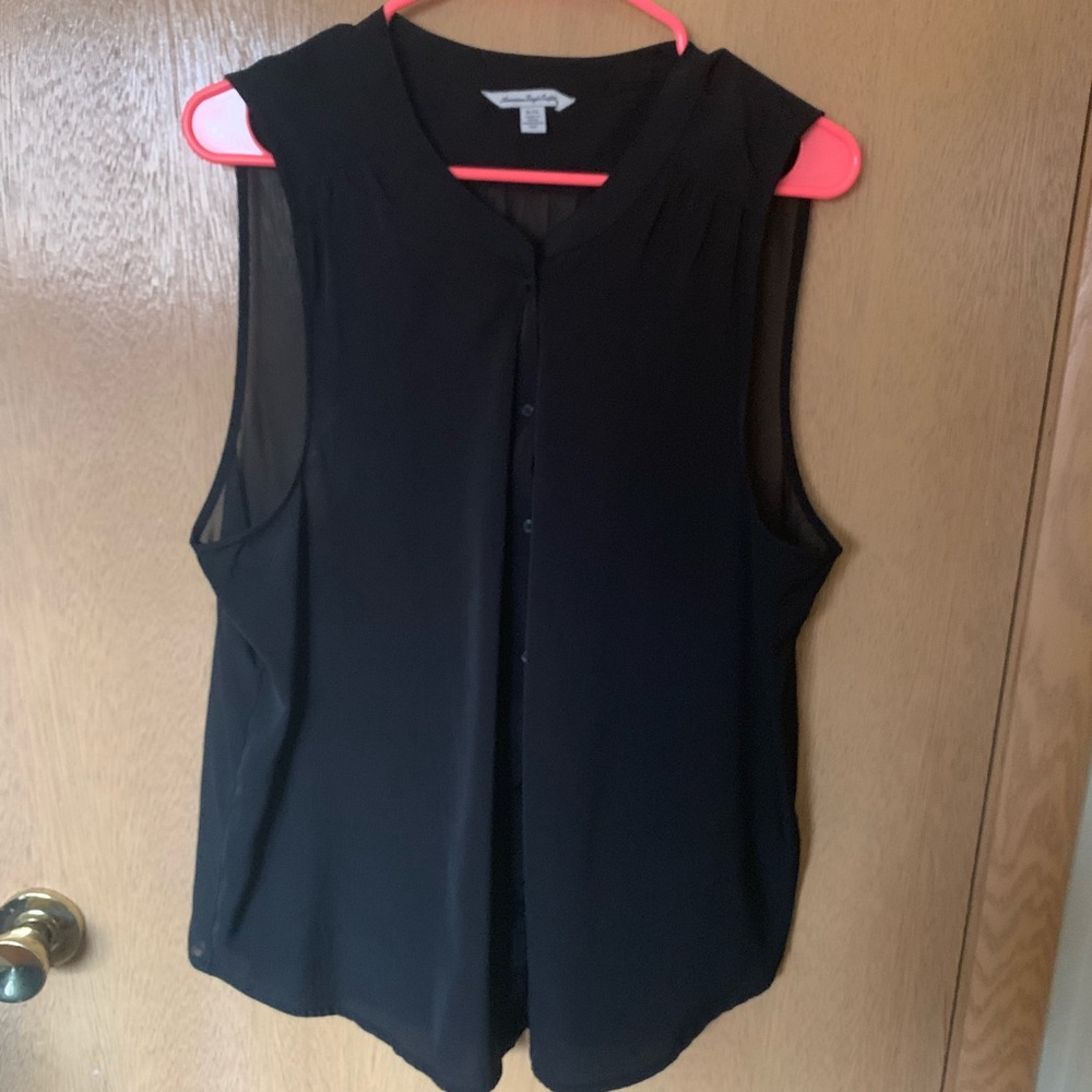 AEO Chiffon Button Down Tank